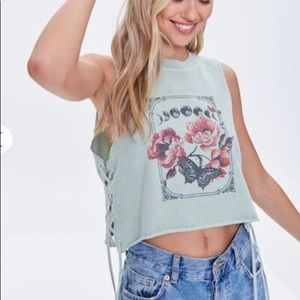 Forever 21 Butterfly Graphic Muscle Tee